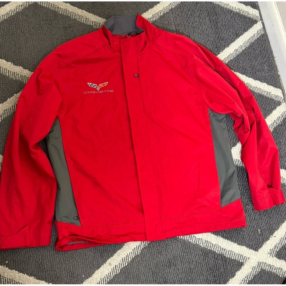 Corvette Full Zip Racer Jacket Mens XXL Cutter & Buck Red Corvette Embroidered